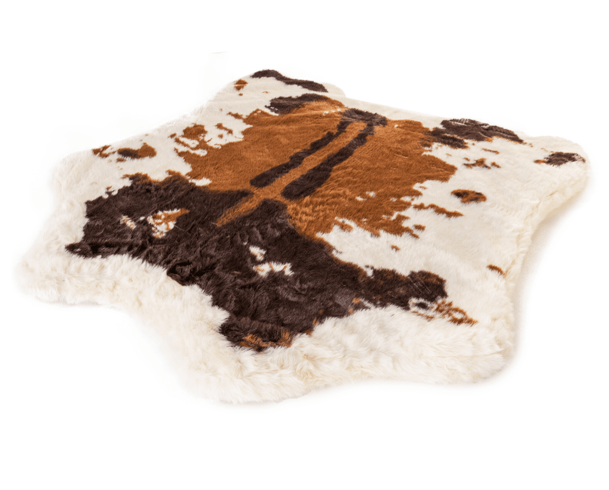 PupRug™ Animal Print Memory Foam Dog Bed - Brown Faux Cowhide From Paw.com