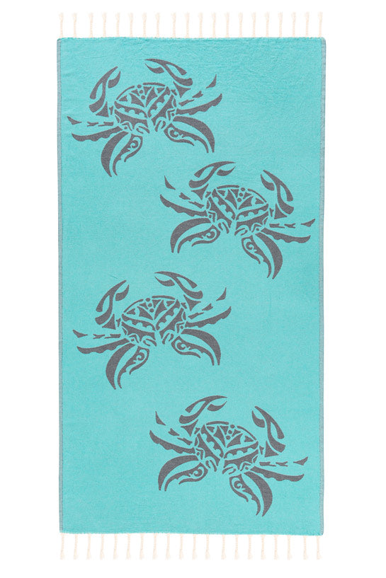 Crabs Bleu Verts - Turkish Towel from Sun Drunk