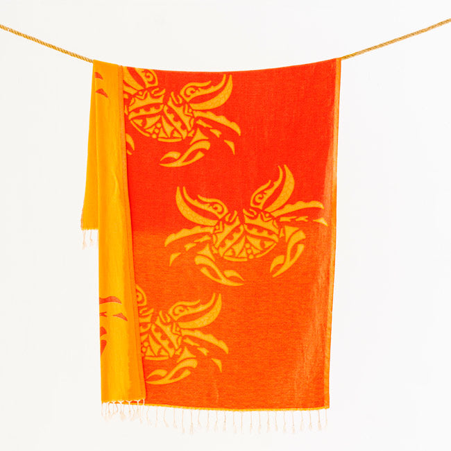 Crabs Orange - Turkish Towel from Sun Drunk