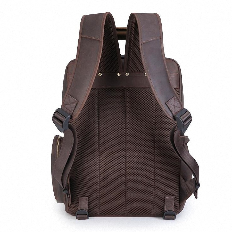 The Gaetano | Large Leather Backpack Camera Bag with Tripod Holder from STEEL HORSE LEATHER