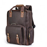 The Gaetano | Large Leather Backpack Camera Bag with Tripod Holder from STEEL HORSE LEATHER