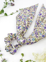 Cream Floral Scarf Scrunchie from Ash & Rose