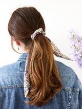 Cream Floral Scarf Scrunchie from Ash & Rose