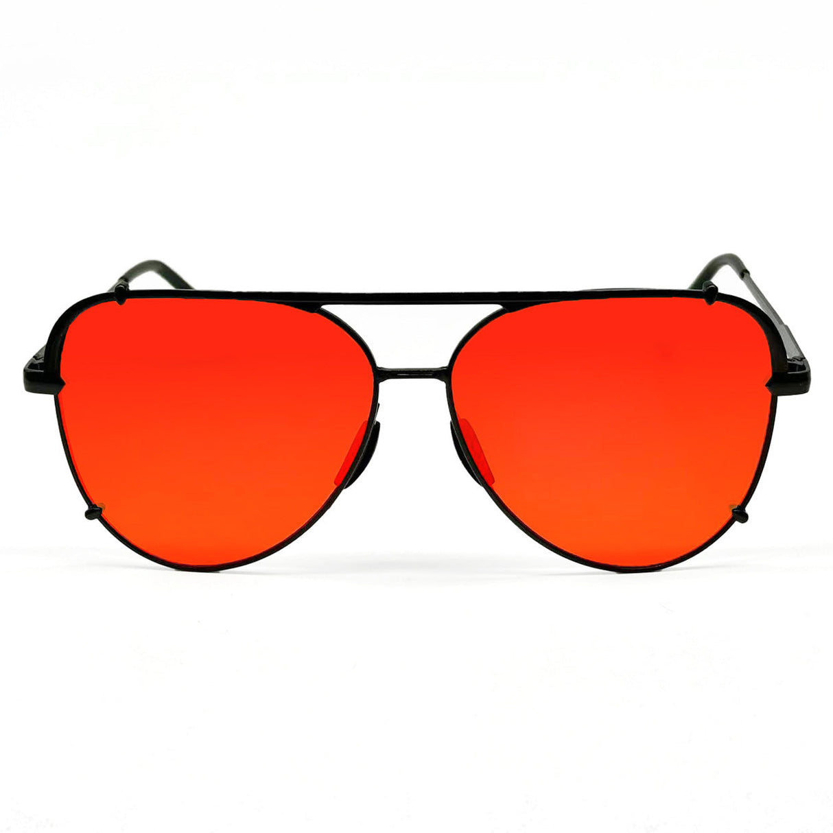 Cristina - Tangle Free - Mirrored Red Aviator Sunglasses from TopFoxx