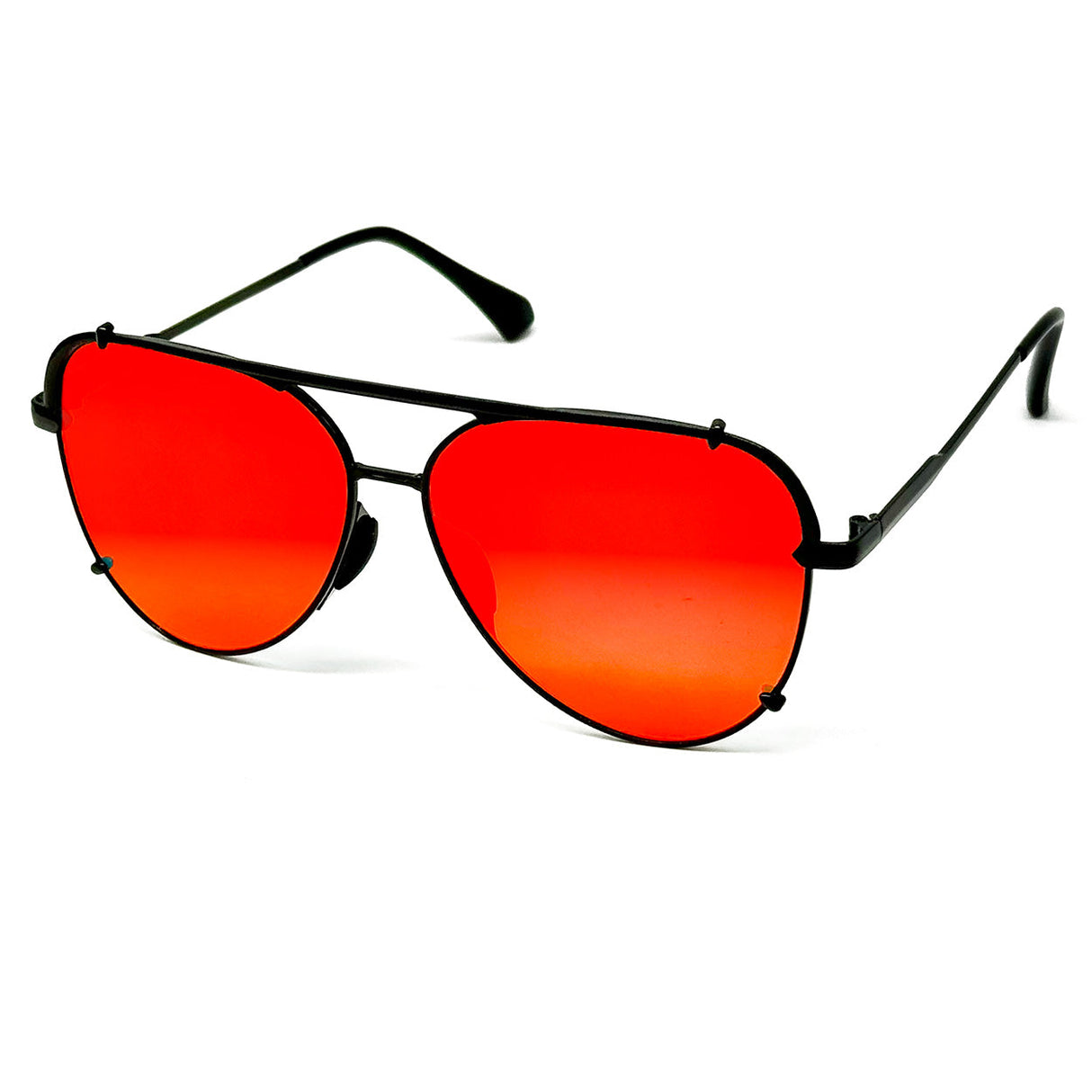 Cristina - Tangle Free - Mirrored Red Aviator Sunglasses from TopFoxx