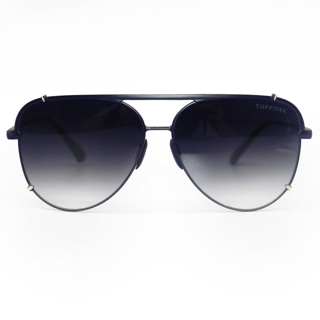 Cristina - Tangle Free - Faded Black and Gold Aviator Sunglasses from TopFoxx