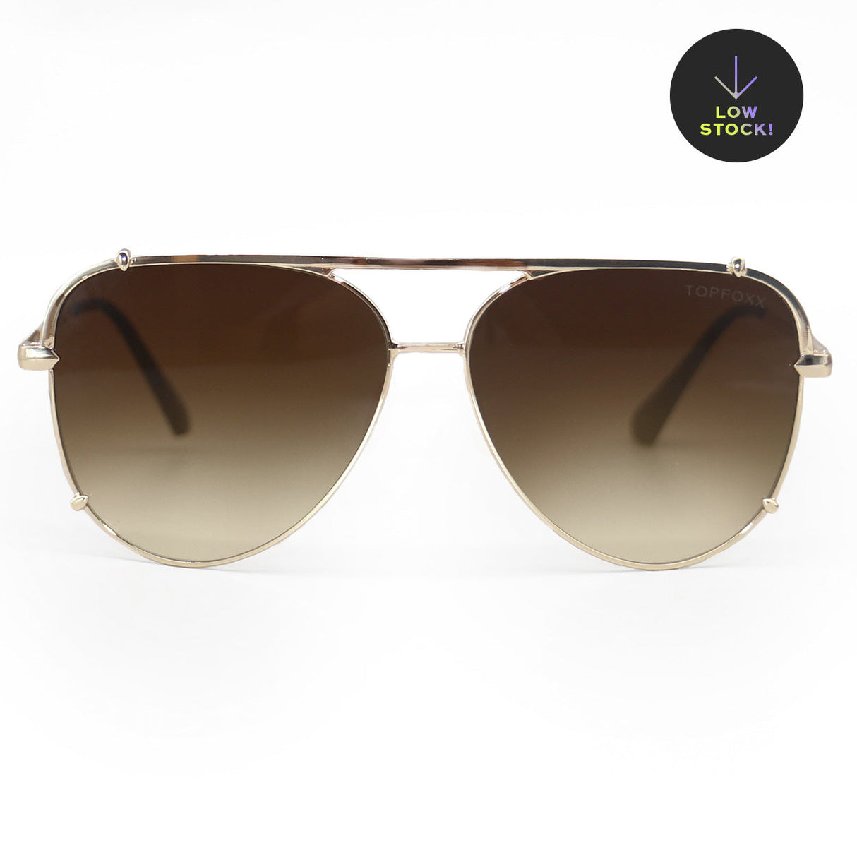 Cristina - Tangle Free - Faded Brown Aviator Sunglasses from TopFoxx