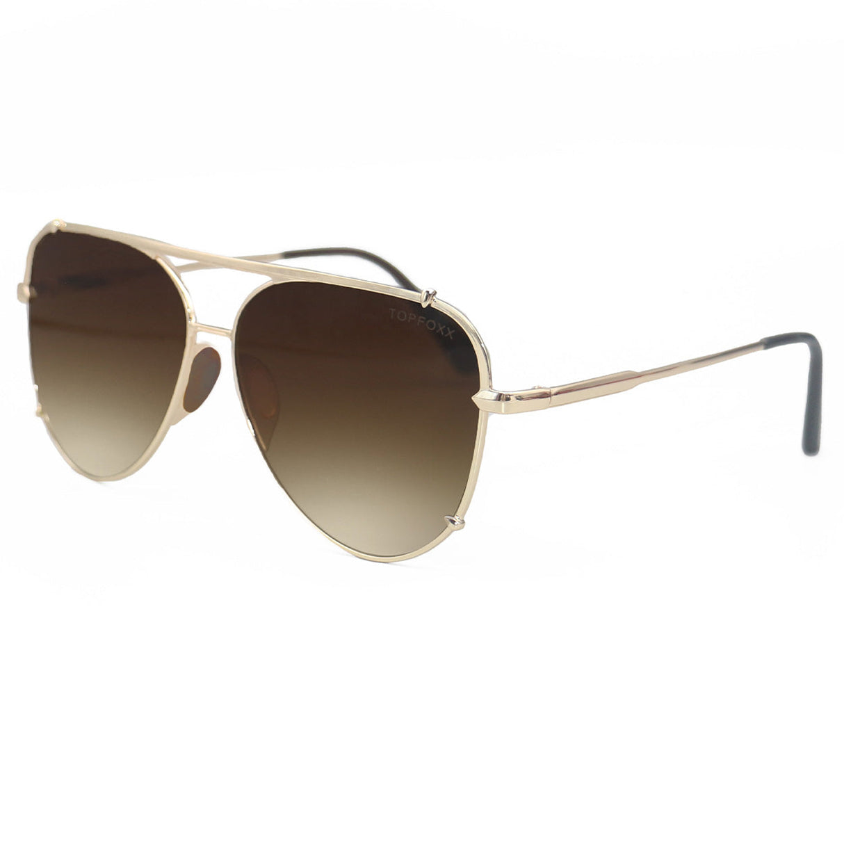 Cristina - Tangle Free - Faded Brown Aviator Sunglasses from TopFoxx