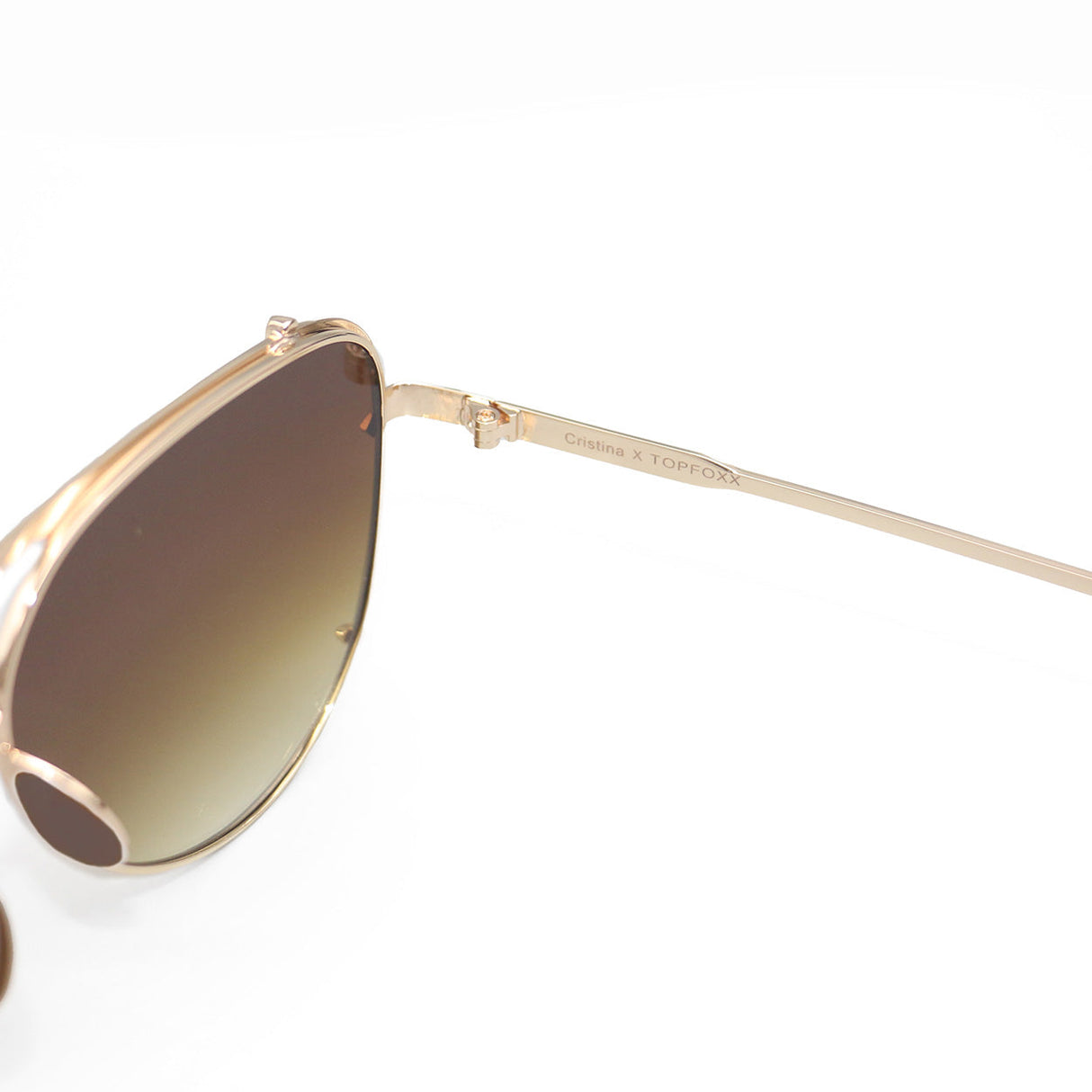 Cristina - Tangle Free - Faded Brown Aviator Sunglasses from TopFoxx