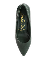 Emersyn Croc Block Heel Pump Shoes from London Rag International