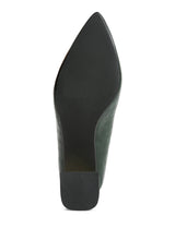 Emersyn Croc Block Heel Pump Shoes from London Rag International