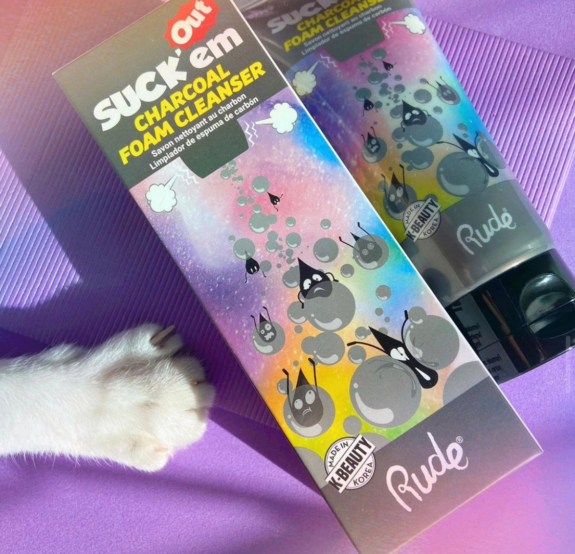 Suck'em Out Charcoal Foam Cleanser Paper Display, 12pcs from Rude Cosmetics