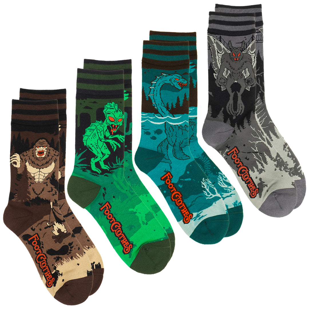 Cryptids Crew Sock Pack | 4 Designs from FootClothes