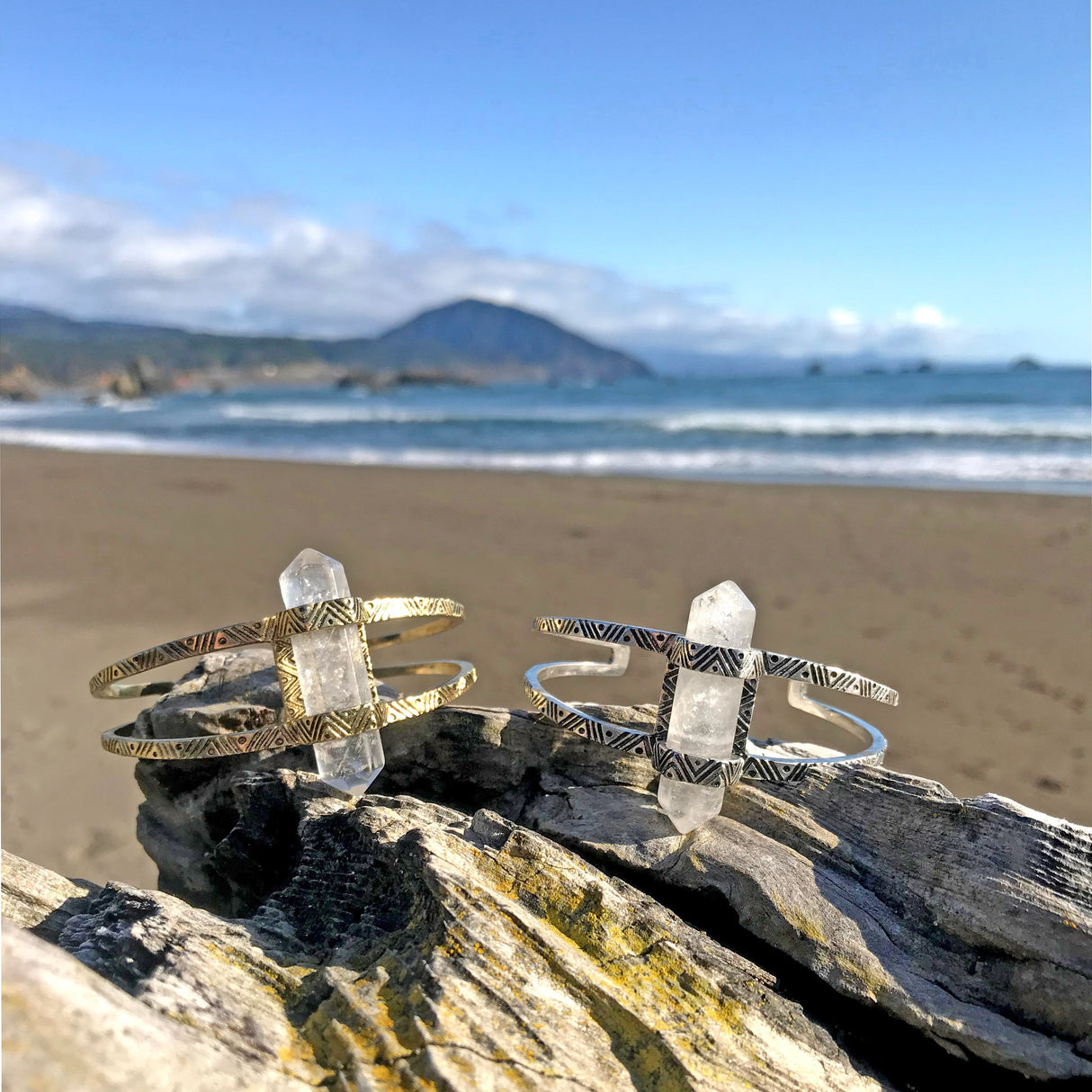 Crystal Cuff Bracelet | Silver from Hiouchi Jewels