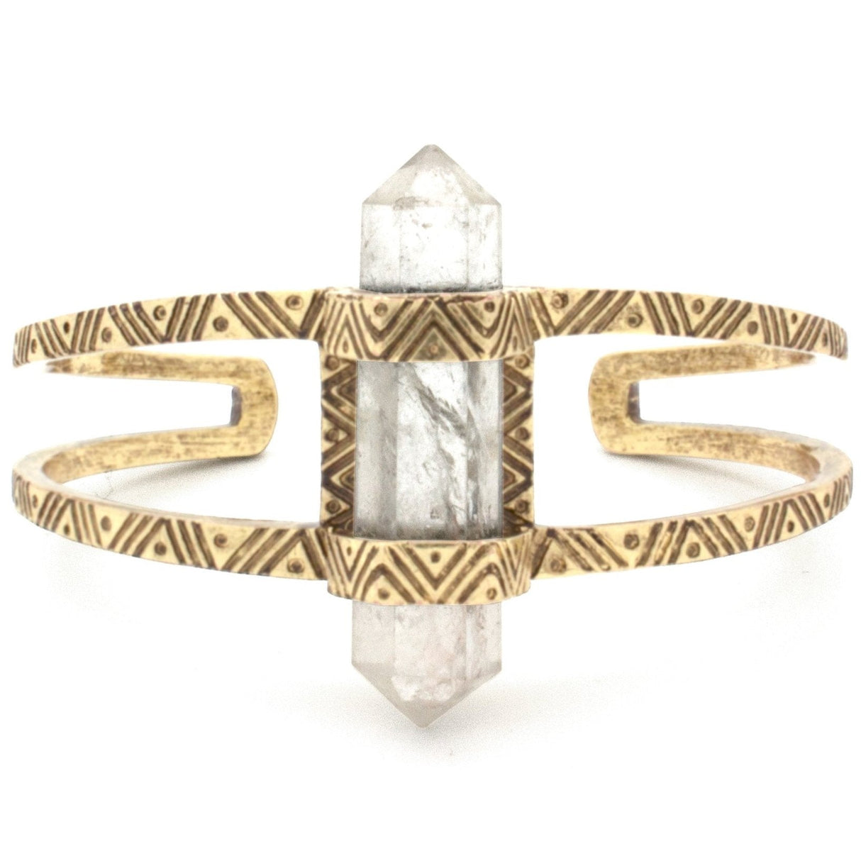 Crystal Cuff Bracelet | Gold from Hiouchi Jewels