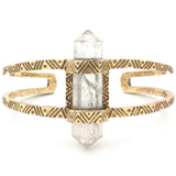 Crystal Cuff Bracelet | Gold from Hiouchi Jewels