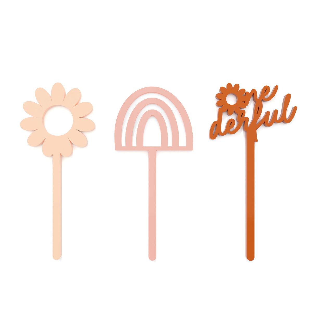Boho Daisy Acrylic Cupcake Toppers, Set of 12 from The Cotton & Canvas Co.