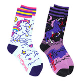 Cute vs Evil Unicorns Crew Sock Pack | 2 Designs from FootClothes