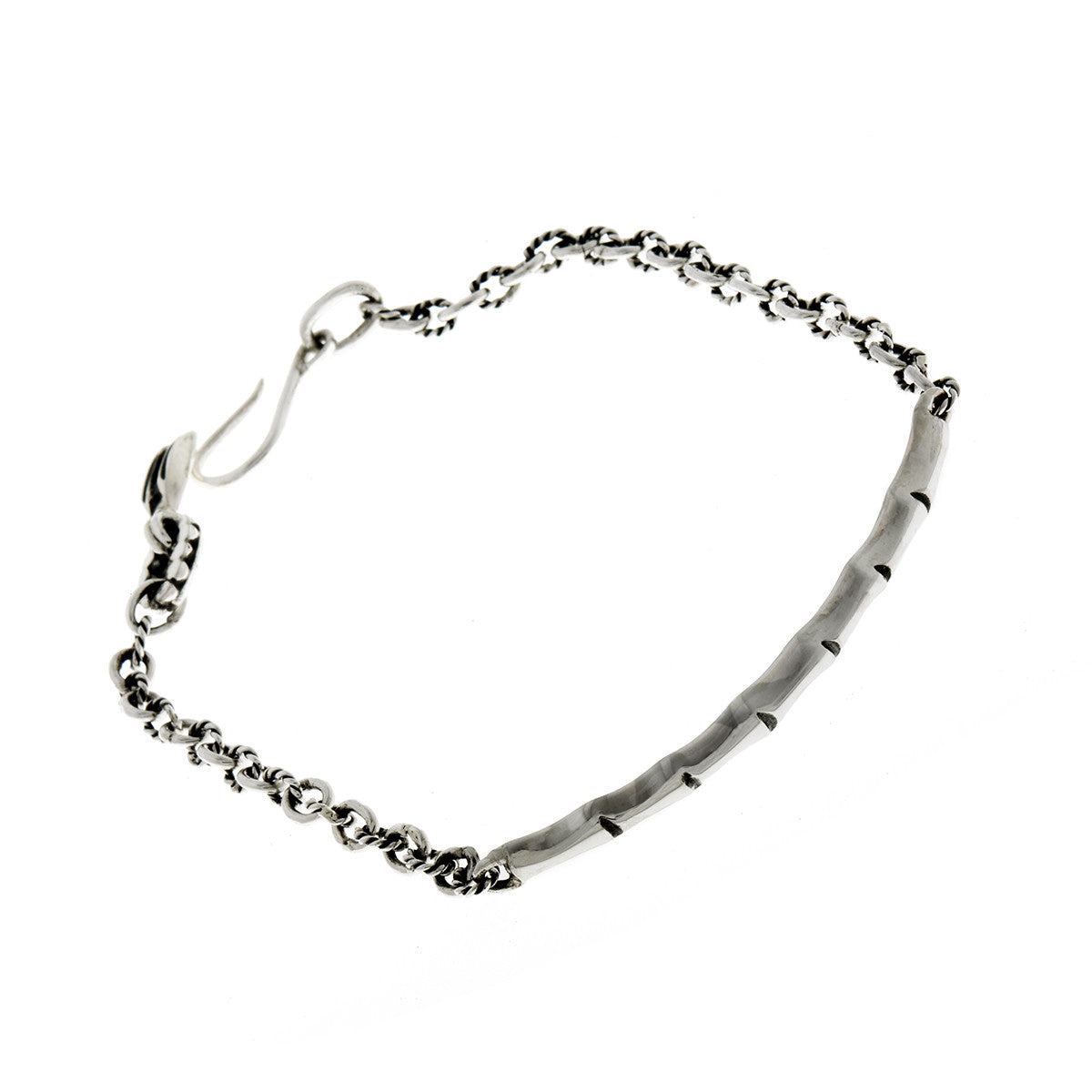 Fossil Bamboo Sterling Silver Repousse Bracelet from Cynthia Gale New York