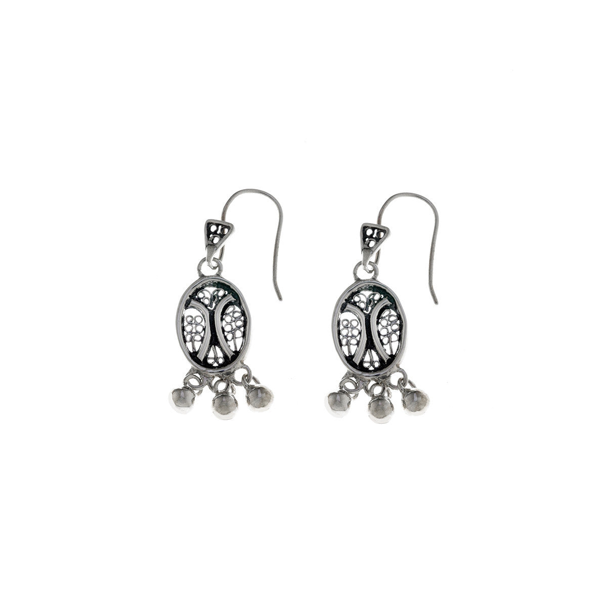 Belle Nouveau Small Oval Sterling Silver Drop Earring from Cynthia Gale New York