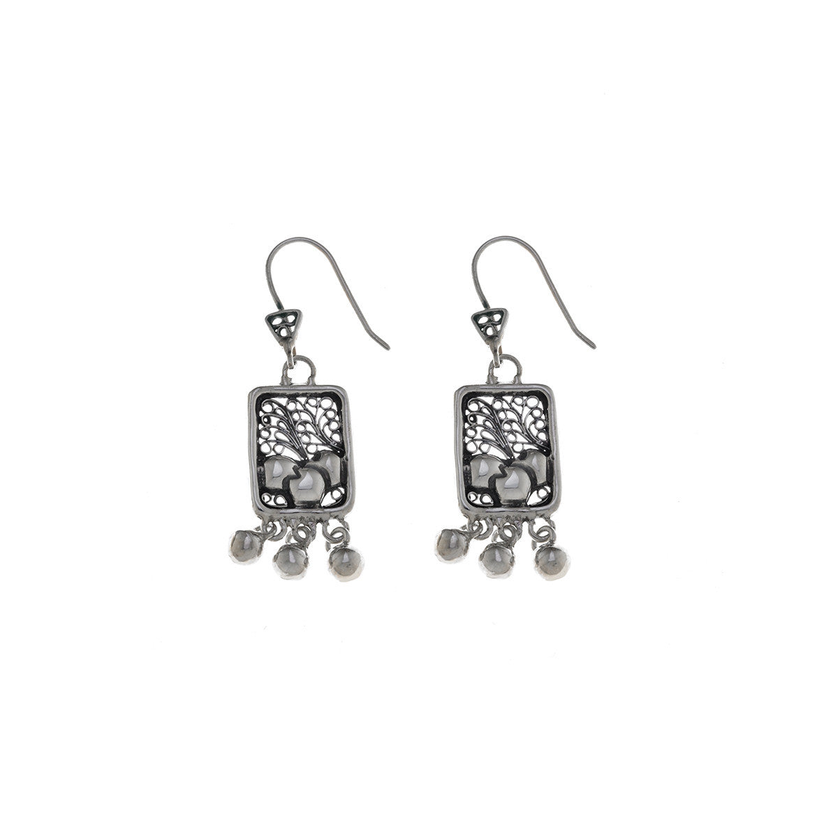 Belle Nouveau Small Rectangle Sterling Silver Drop Earring from Cynthia Gale New York
