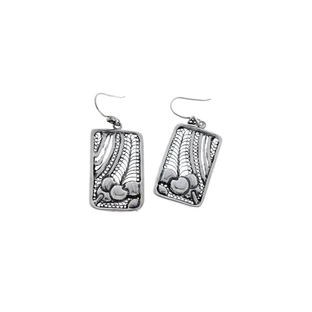 Belle Nouveau Sterling Silver Rectangle Drop Earring from Cynthia Gale New York