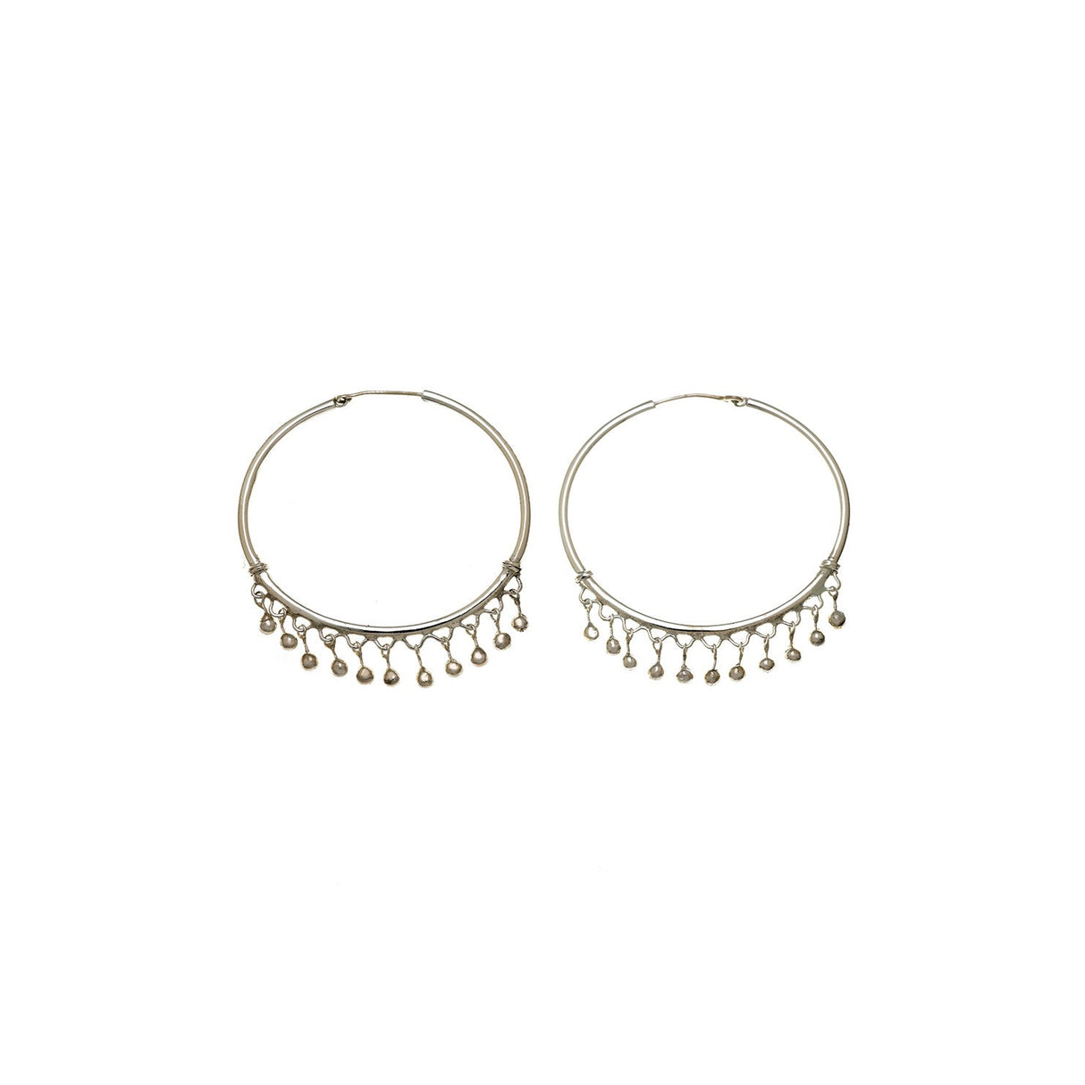 Chand Bali Small Fringe Sterling Silver Hoop Earring from Cynthia Gale New York