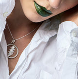 Lightning Bolt Sterling Silver Mother Of Pearl Necklace from Cynthia Gale New York