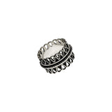 Cold Lock Embroidered Sterling Silver Spinner Ring from Cynthia Gale New York