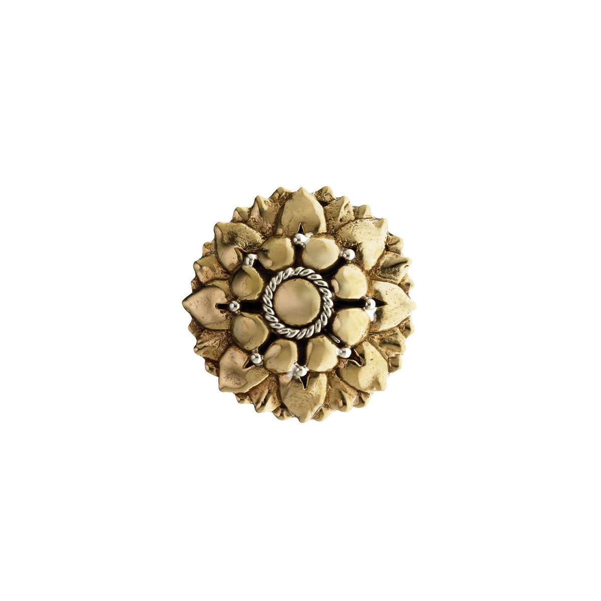 Borobudur Lotus Sterling Silver Bronze Petal Ring from Cynthia Gale New York