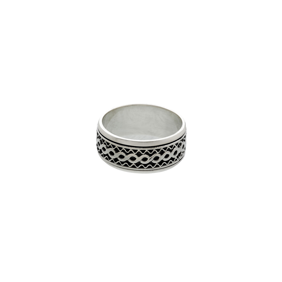 Alpha Infinity Sterling Silver Spinner Ring from Cynthia Gale New York