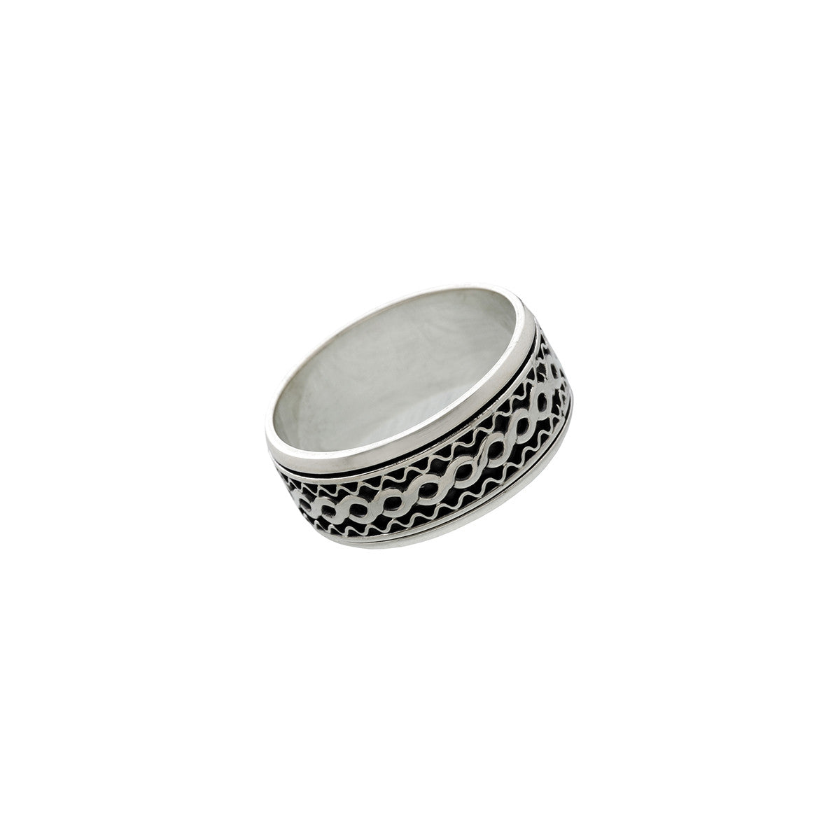 Alpha Infinity Sterling Silver Spinner Ring from Cynthia Gale New York