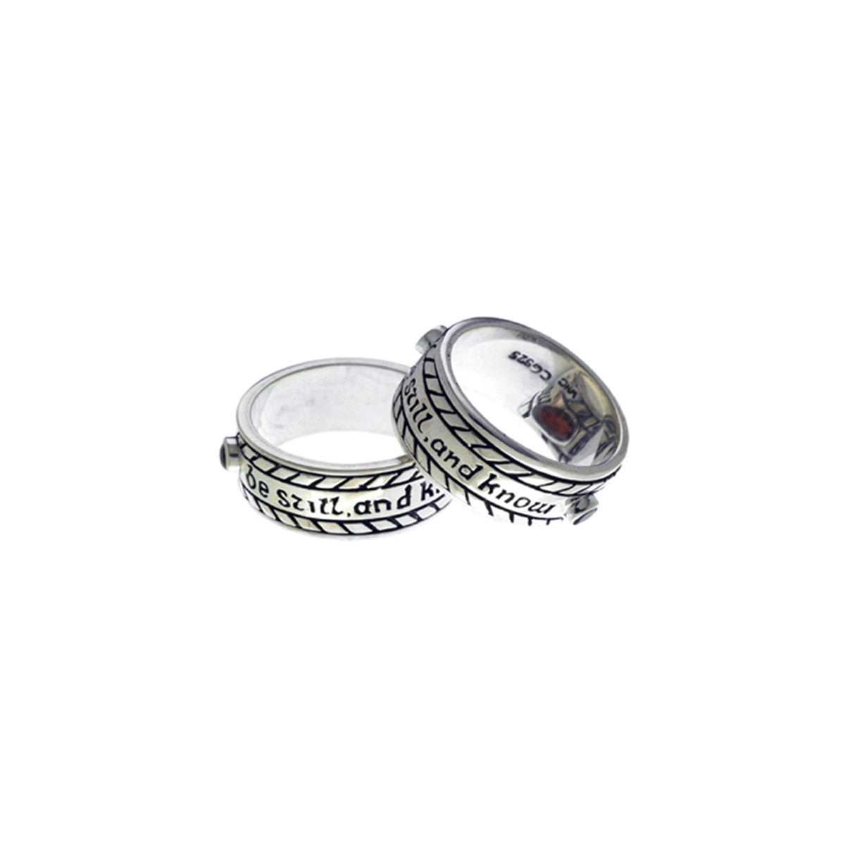 Be Still And Know Sterling Silver Spinner Ring from Cynthia Gale New York