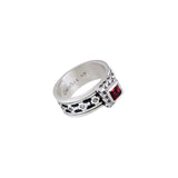 Baroque Sterling Silver And Garnet Spinner Ring from Cynthia Gale New York