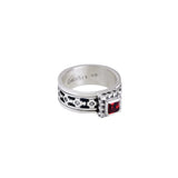 Baroque Sterling Silver And Garnet Spinner Ring from Cynthia Gale New York