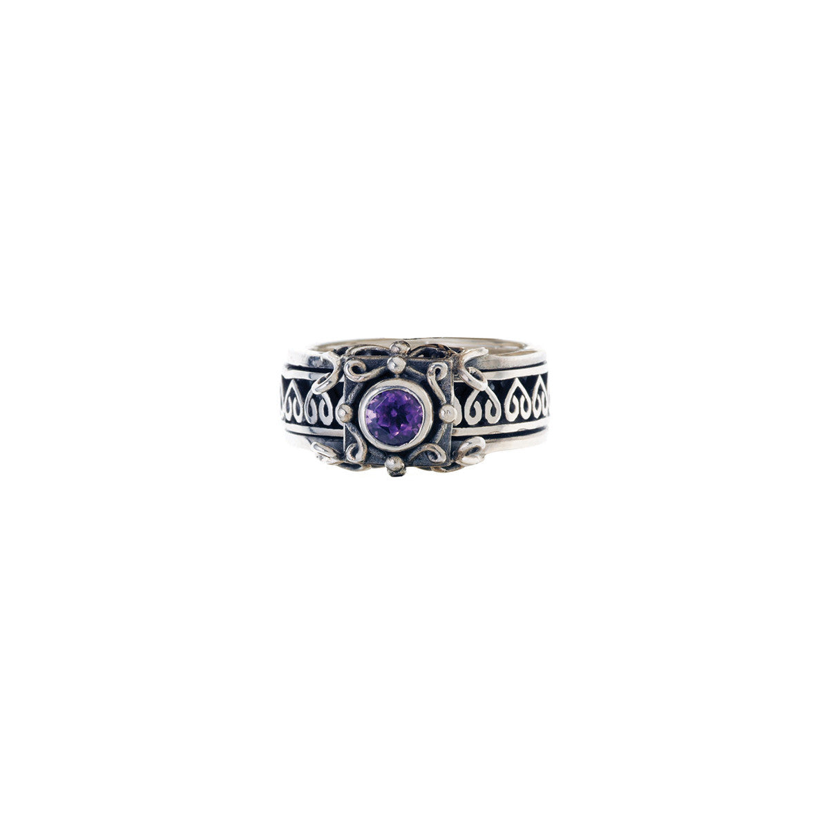 Art Nouveau Sterling Silver And Amethyst Spinner Ring from Cynthia Gale New York