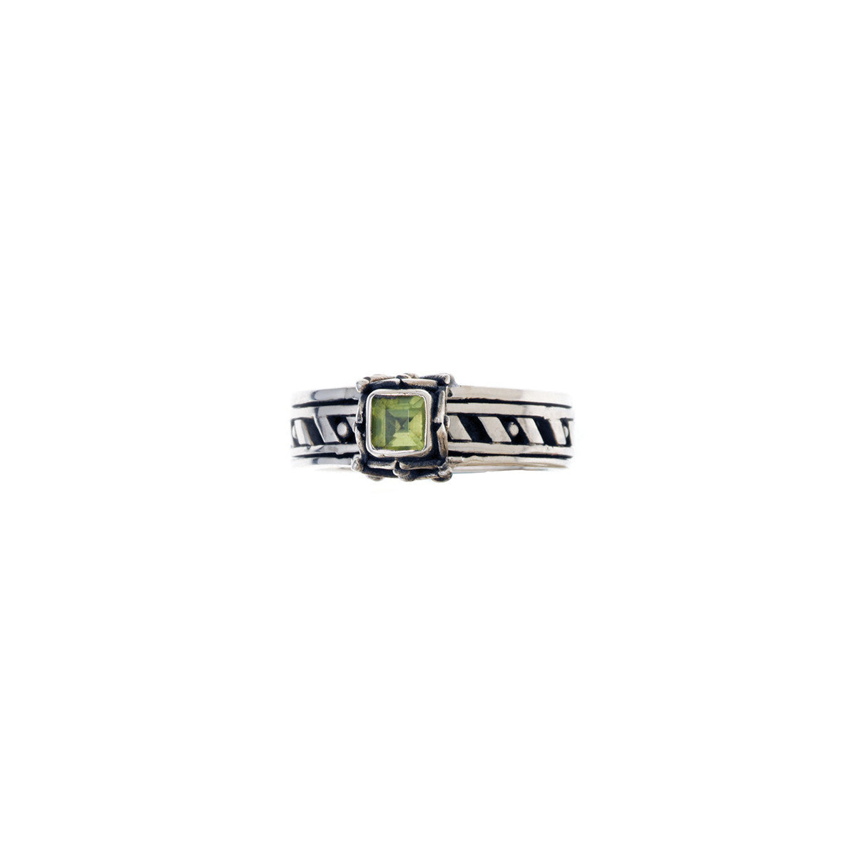 Art Deco Sterling Silver And Peridot Spinner Ring from Cynthia Gale New York