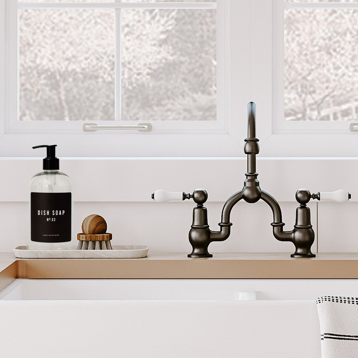 Clear 16oz Plastic Dish Soap Dispenser - Black Label From Sweet Water Decor