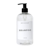 Clear Plastic Shampoo Dispenser 16oz- White Text Label From Sweet Water Decor