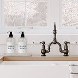 Clear 16oz Plastic Countertop Dispenser Set of 2- White Text Label From Sweet Water Decor