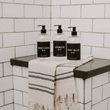 Clear 16oz Plastic Bath + Shower Dispenser Set of 3 - Black Label From Sweet Water Decor