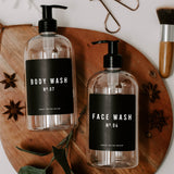 Clear 16oz Plastic Body Wash Dispenser - Black Label From Sweet Water Decor