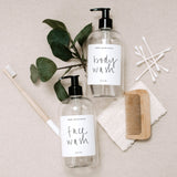 Clear 16oz Plastic Body Wash Dispenser - White Label From Sweet Water Decor