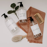 Clear 16oz Plastic Conditioner Dispenser - White Label From Sweet Water Decor