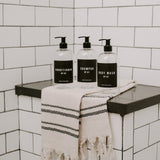Clear 16oz Plastic Body Wash Dispenser - Black Label From Sweet Water Decor