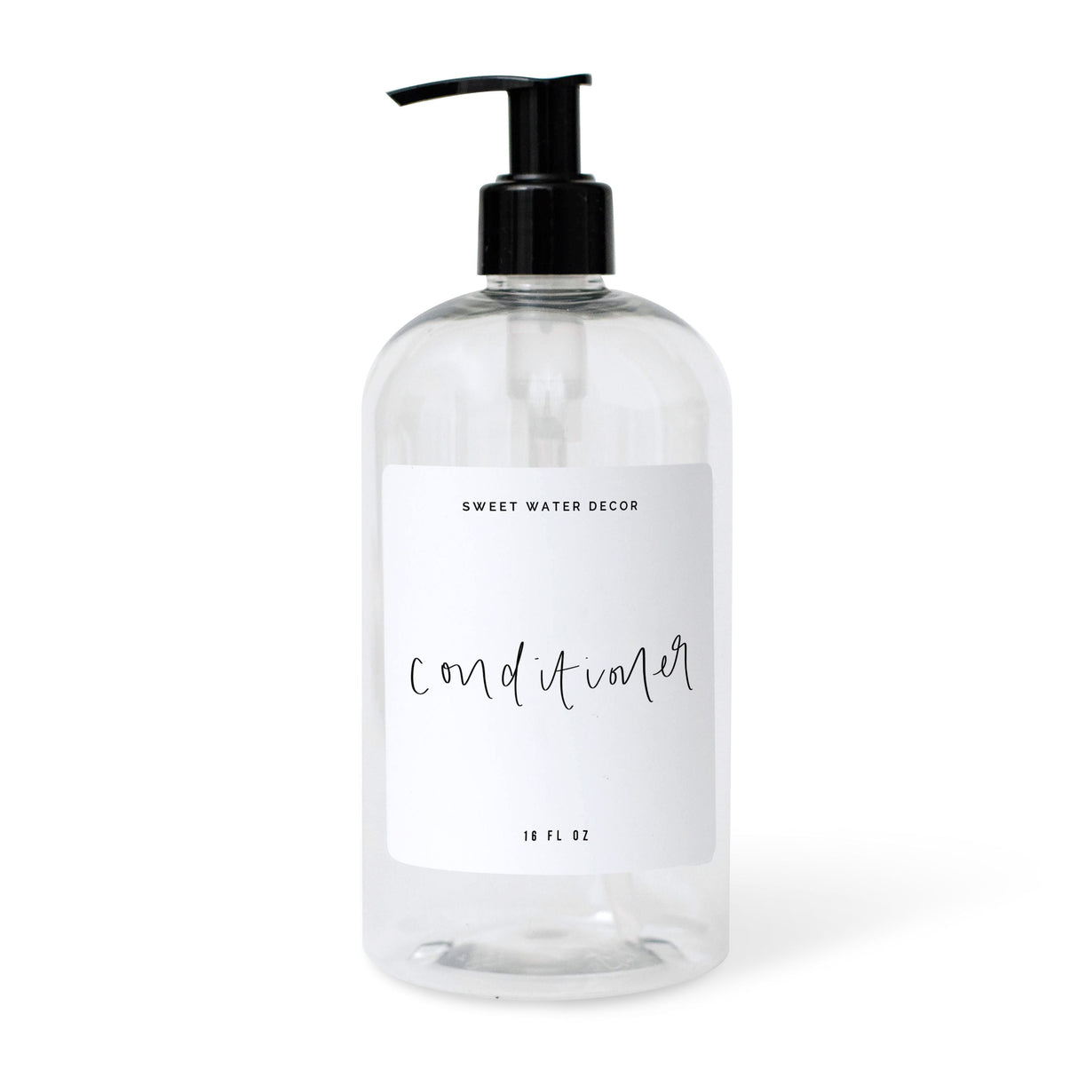 Clear 16oz Plastic Conditioner Dispenser - White Label From Sweet Water Decor