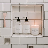 Clear 16oz Plastic Bath + Shower Dispenser Set of 2 - White Label From Sweet Water Decor