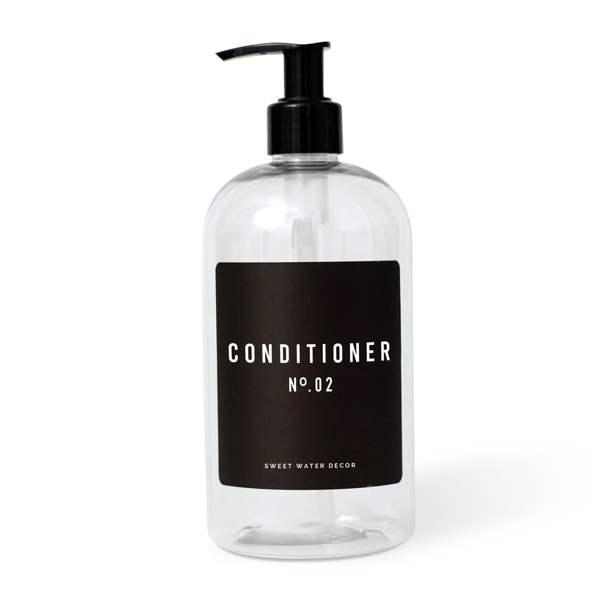 Clear 16oz Plastic Conditioner Dispenser - Black Label From Sweet Water Decor
