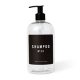 Clear Plastic Shampoo Dispenser 16oz - Black Label From Sweet Water Decor