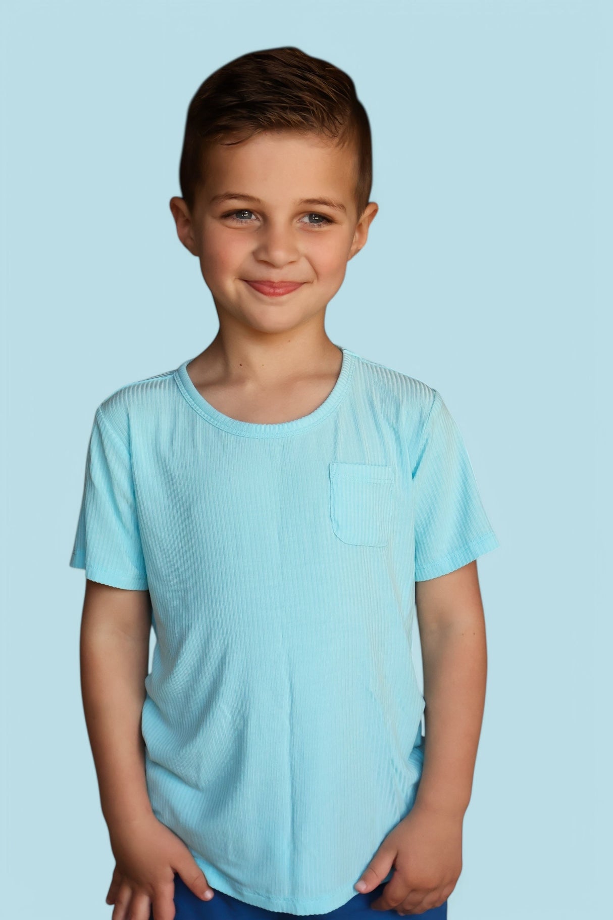 CAPRI BLUE RIB DREAM POCKET TEE from DREAM BIG LITTLE CO